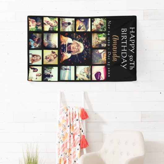Aangepaste verjaardagsfotocollage banner (Insitu)