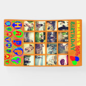 Aangepaste verjaardagsfotocollage banner (Horizontaal)