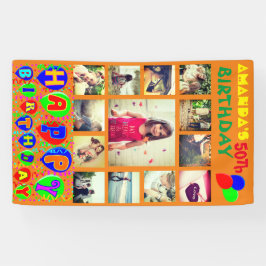 Aangepaste verjaardagsfotocollage banner