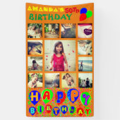 Aangepaste verjaardagsfotocollage banner (Verticaal)