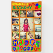 Aangepaste verjaardagsfotocollage banner