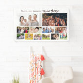 Aangepaste verjaardagsfotocollage welkomstbord mod spandoek (Insitu)