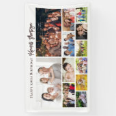 Aangepaste verjaardagsfotocollage welkomstbord mod spandoek (Verticaal)