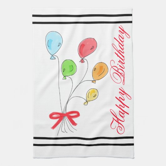 Aangepaste Verjaardagshanddoek Theedoek (Verticaal)