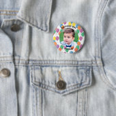 Aangepaste verjaardagsjongen foto ronde button 5,7 cm (In situ)
