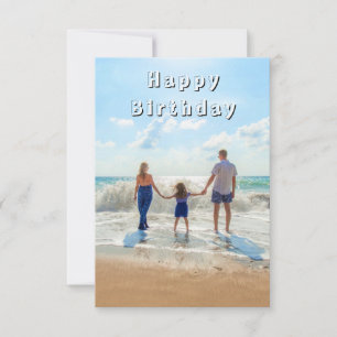 Aangepaste verjaardagskaart met familiefoto notitiekaartje