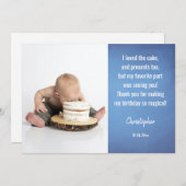 Aangepaste verjaardagskaart met foto voor kinderen bedankkaart (Voorkant / Achterkant)