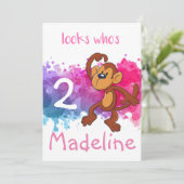 Aangepaste verjaardagskaart voor apen kaart (Staand voorkant)