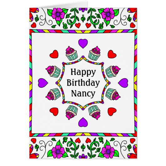 Aangepaste verjaardagskaart voor binnenste kleurpa (Voorkant)