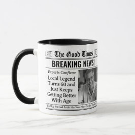 Aangepaste verjaardagsmok, leuke cadeau-idee krant mok