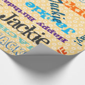 Aangepaste verjaardagsnaam op Sinaasappel inpakpap Cadeaupapier (Hoek)