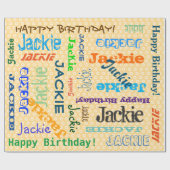 Aangepaste verjaardagsnaam op Sinaasappel inpakpap Cadeaupapier (Vlak)