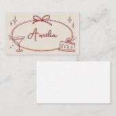 Aangepaste verjaardagsplaats kaart beige rood plaatskaartje (Voorkant / Achterkant)