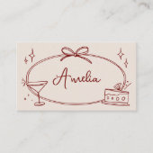 Aangepaste verjaardagsplaats kaart beige rood plaatskaartje (Voorkant)