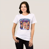 Aangepaste verjaardagsportretcollage Retro Glam Tri-Blend Shirt (Voorkant volledig)