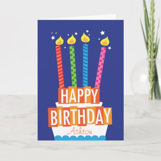 Aangepaste verjaardagstaart Wenskaart Kaart (Voorkant)