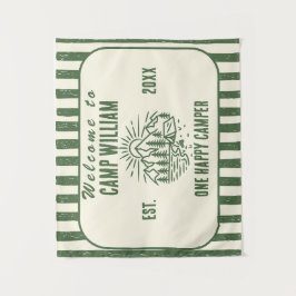 Aangepaste verjaardagstapijt voor zomerkamp – Rust Wandkleed