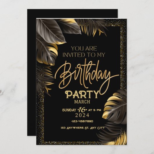 Aangepaste verjaardagsuitnodiging Kaart - Personal (Voorkant / Achterkant)