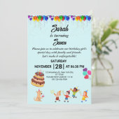 Aangepaste verjaardagsuitnodiging met kleurrijk on kaart (Staand voorkant)