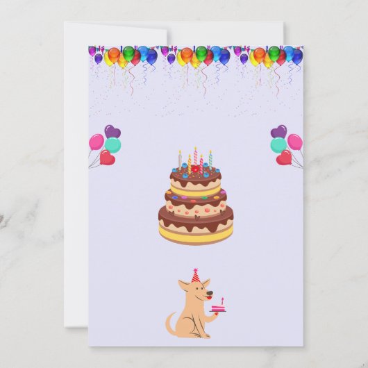 Aangepaste verjaardagsuitnodiging met kleurrijk on kaart (Achterkant)