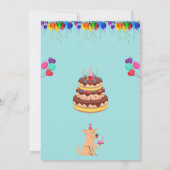 Aangepaste verjaardagsuitnodiging met kleurrijk on kaart (Achterkant)