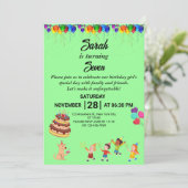 Aangepaste verjaardagsuitnodiging met kleurrijk on kaart (Staand voorkant)