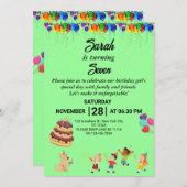 Aangepaste verjaardagsuitnodiging met kleurrijk on kaart (Voorkant / Achterkant)