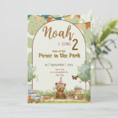 Aangepaste verjaardagsuitnodiging voor picknick me kaart (Staand voorkant)