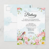 Aangepaste verjaardagsuitnodiging voor vrouwen – B Briefkaart (Voorkant / Achterkant)