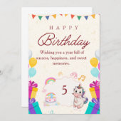 Aangepaste verjaardagsuitnodigingen | Gepersonalis Kaart (Voorkant / Achterkant)