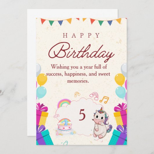 Aangepaste verjaardagsuitnodigingen | Gepersonalis Kaart (Voorkant / Achterkant)