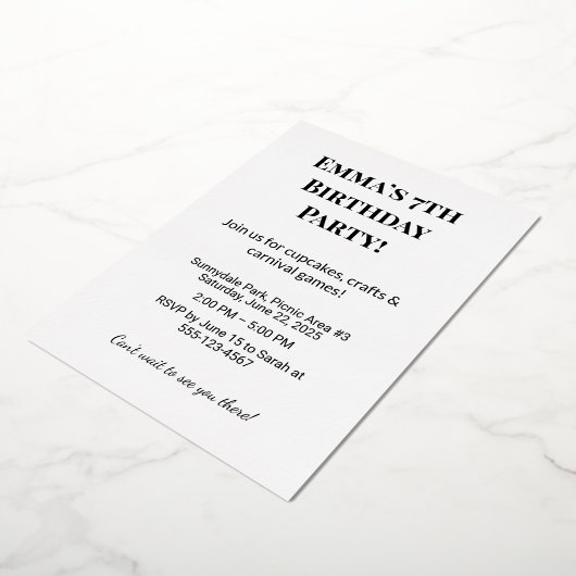 Aangepaste verjaardagsuitnodigingen & Party Kaarte Folie Uitnodiging (Gedraaid)