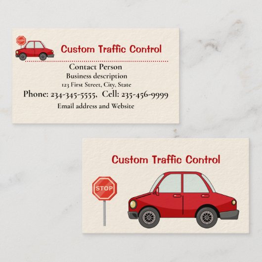 Aangepaste Verkeersbesturing Vlag aannemer Visitekaartje (Voorkant / Achterkant)