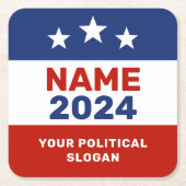 Aangepaste verkiezingscampagne 2024 Onderzetter (Voorkant)