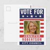 Aangepaste verkiezingscampagne briefkaart (Voorkant / Achterkant)