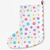 Aangepaste verklikkerafdrukken in Cute Kitten Paw Grote Kerstsok (Achterkant)