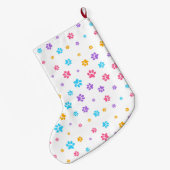 Aangepaste verklikkerafdrukken in Cute Kitten Paw Grote Kerstsok (Achterkant (Hangend))