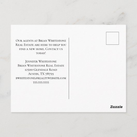 Aangepaste verkoop voor onroerend goed Bedrijf Bla Briefkaart (Achterkant)