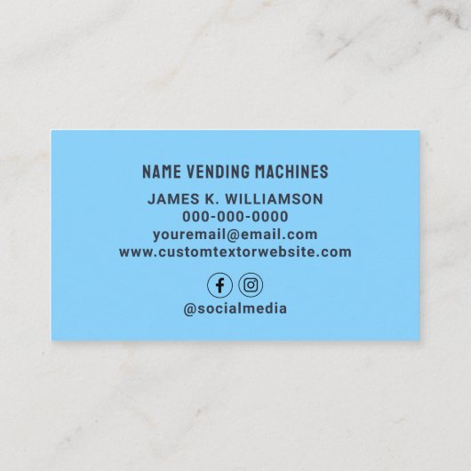 Aangepaste verkoopautomaten visitekaartje (Achterkant)