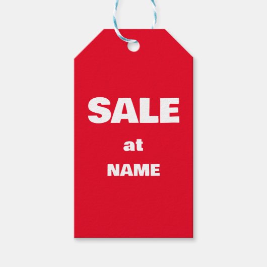 aangepaste VERKOOPKORTING VOOR WINKEL Cadeaulabel (Voorkant)