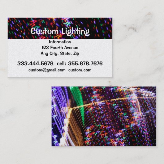 Aangepaste verlichting visitekaartje (Voorkant / Achterkant)