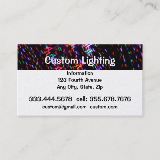 Aangepaste verlichting visitekaartje (Voorkant)