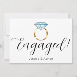 Aangepaste verloofde diamanten ring Verloving Aankondiging