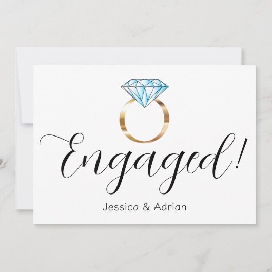 Aangepaste verloofde diamanten ring Verloving Aankondiging (Voorkant)