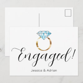 Aangepaste verloofde diamanten ring Verloving Aankondiging