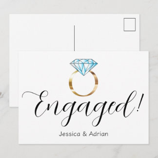 Aangepaste verloofde diamanten ring Verloving Aankondiging