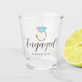 Aangepaste Verloofde Diamanten Ring Verlovingsfees Shot Glas