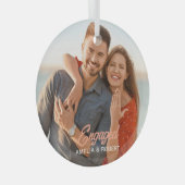 Aangepaste verloofde paar foto glas ornament (Voorkant Rechts)