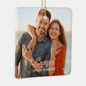 Aangepaste verloofde paar foto keramisch ornament (Rechts)