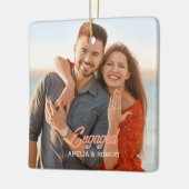 Aangepaste verloofde paar foto keramisch ornament (Links)